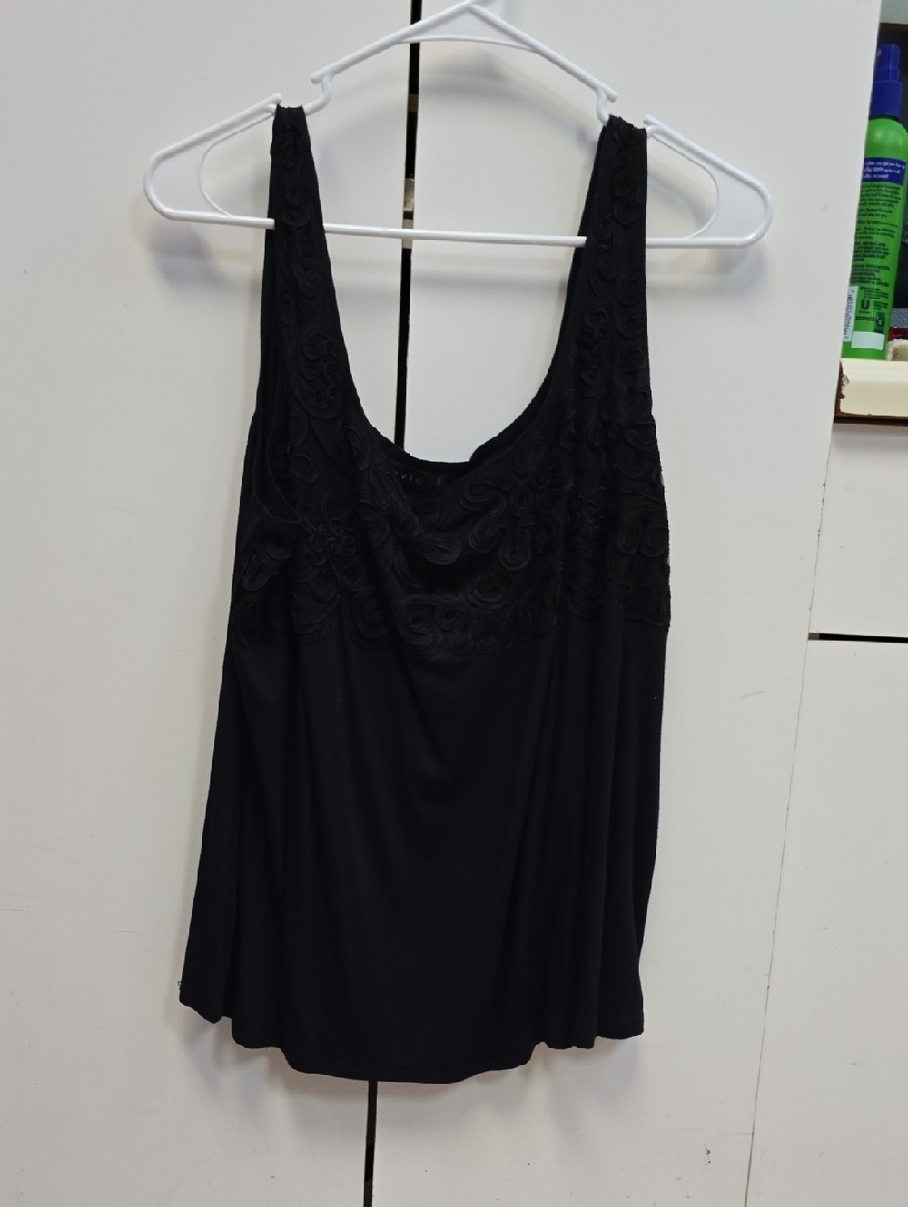 EVIE Black Sleeveless Camisole with Textured Bodice